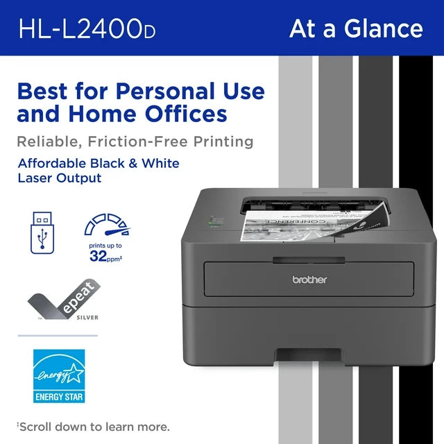 Brother HL-L2400D Compact Monochrome Laser Printer