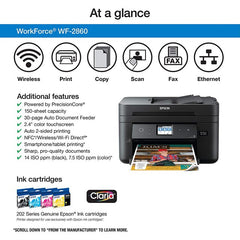 Epson WorkForce WF-2860 Wireless All-in-One Color Inkjet Printer