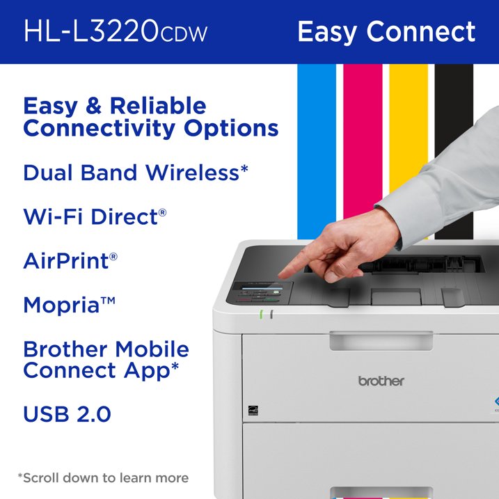 Brother HL-L3220CDW Wireless Compact Digital Color Printer