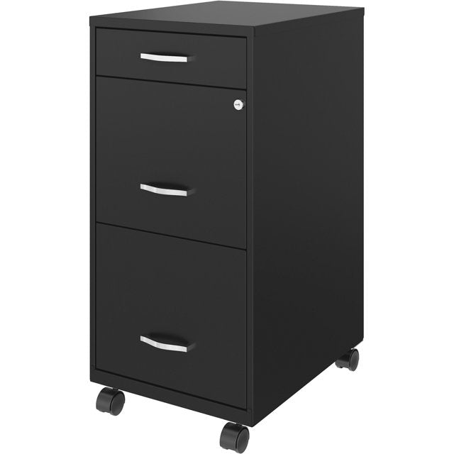 Lorell 18 in. Three-Drawer File Organize Cabinet, Black