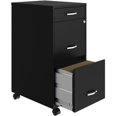 Lorell 18 in. Three-Drawer File Organize Cabinet, Black