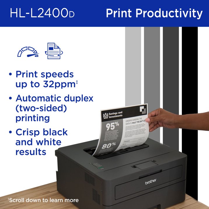 Brother HL-L2400D Compact Monochrome Laser Printer