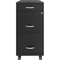 Lorell 18 in. Three-Drawer File Organize Cabinet, Black