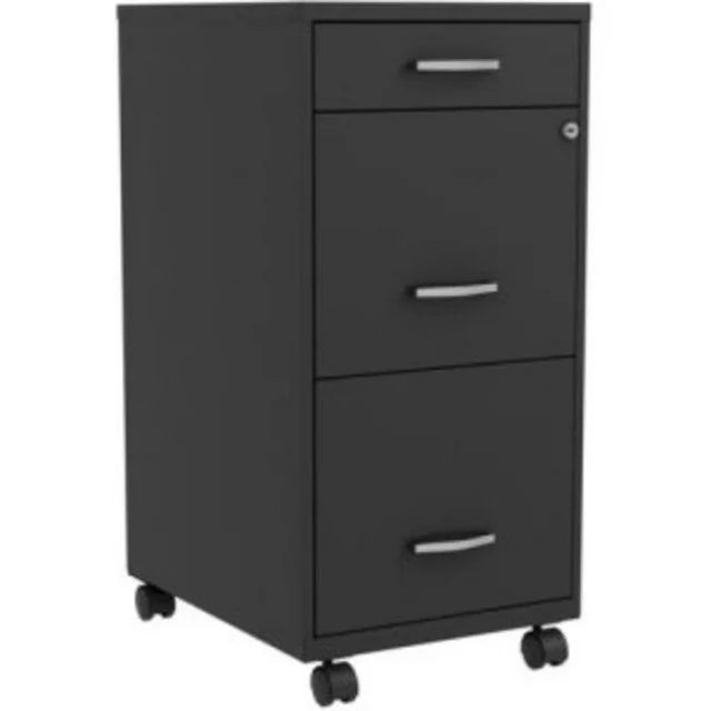 Lorell 18 in. Three-Drawer File Organize Cabinet, Black