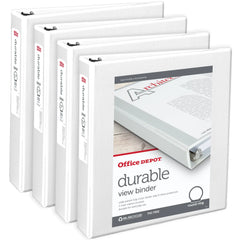 Office Depot Brand Durable View 3-Ring Binder, 1 1/2" Round Rings, Pack Of 4