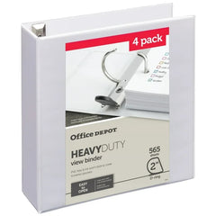 Office Depot Heavy-Duty View 3-Ring Binder, 2" D-Rings,Pack Of 4