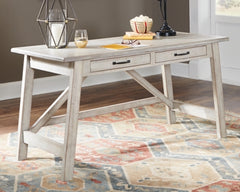 Signature Design by Ashley Carynhurst Farmhouse 60" Home Office Desk with Drawers, Distressed White