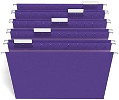 Staples Hanging File Folders 5 Tab Letter Size Purple 25/Box (419200)