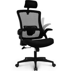 Neo Chair Ergonomic High Back Office Chair with Flip-up Arms Adjustable Headrest, Black