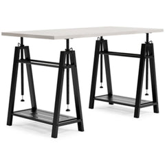 Signature Design by Ashley Bayflynn Mixed Media Adjustable Height Desk, White & Black