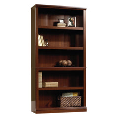 Sauder Select 5 Shelf Wood Bookcase in Cherry Finish