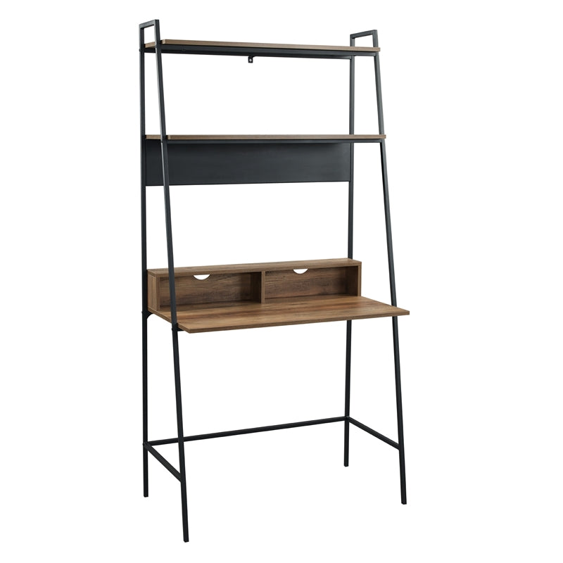 Walker Edison Modern 36" Ladder Writing Desk in Reclaimed Barn Wood