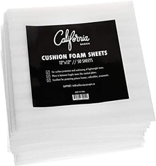 USA Moving Supply Cushion Foam Sheets 12” x 12” (50 Count), Packing Foam Supplies for Moving, Safely Wrap Dishes, Glasses & Furniture Legs…