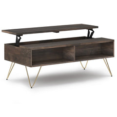 Trent Home Mango Wood 48" Rectangle Lift Top Coffee Table in Ebony