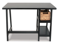 Signature Design by Ashley Mirimyn Vintage 42" Home Office Desk with Basket, Distressed Black