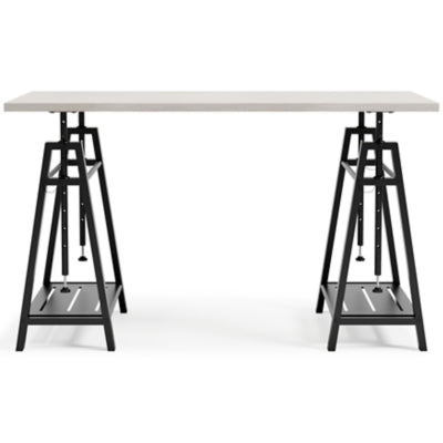 Signature Design by Ashley Bayflynn Mixed Media Adjustable Height Desk, White & Black