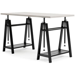 Signature Design by Ashley Bayflynn Mixed Media Adjustable Height Desk, White & Black