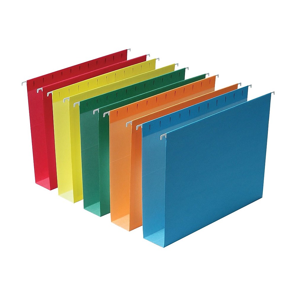 Staples Hanging File Folders 5-Tab 2" Expansion Letter Sz Asst Colors 25/BX 884239