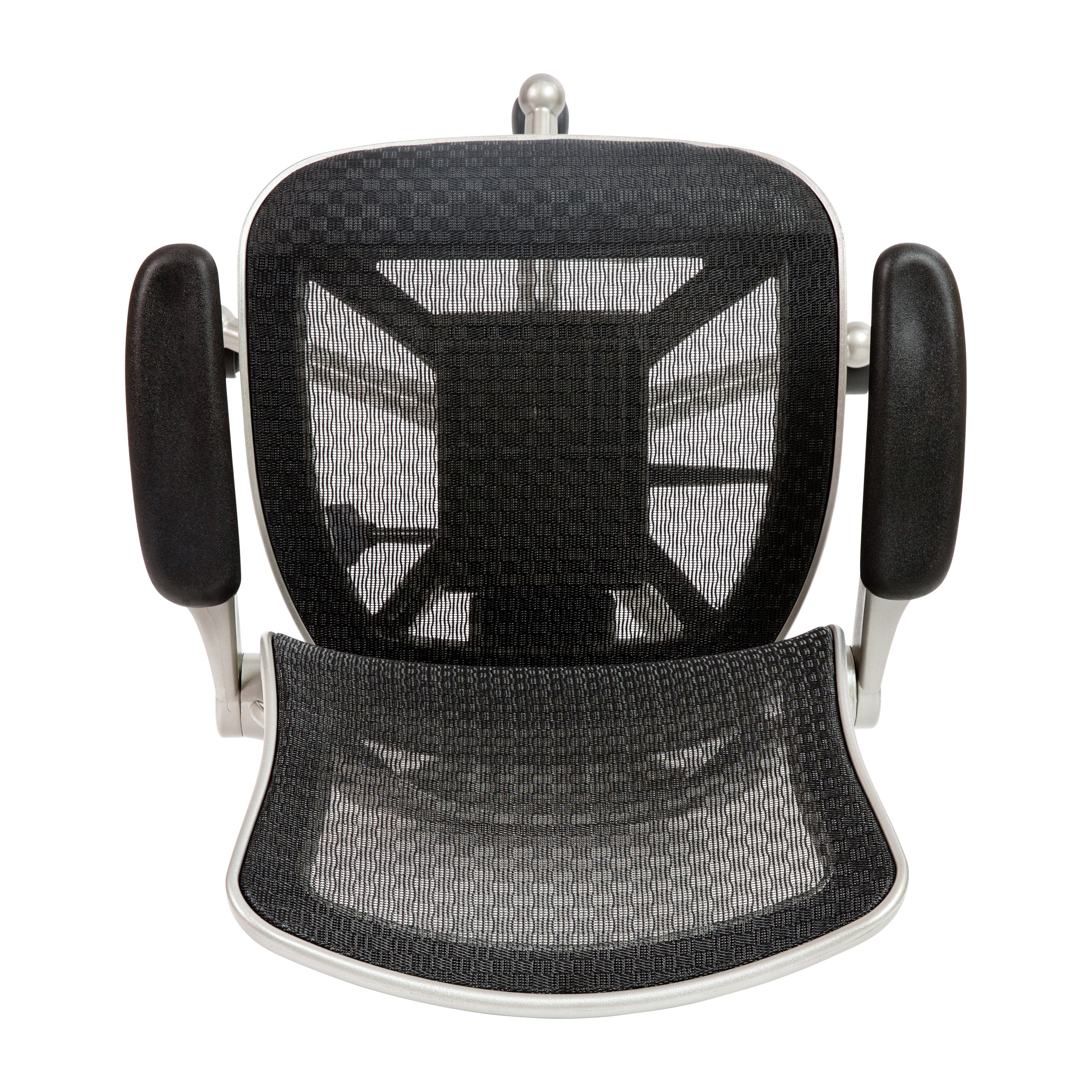 Flash Furniture Mid-Back Transparent Black Mesh Executive Swivel Office Chair with Graphite Silver Frame and Flip-Up Arms