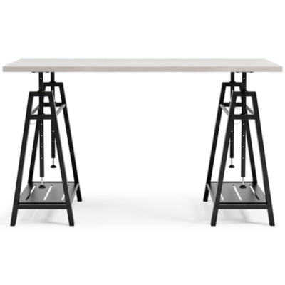 Signature Design by Ashley Bayflynn Mixed Media Adjustable Height Desk, White & Black