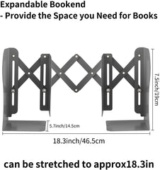 Expandable Metal Bookends, MSDADA Adjustable Book Ends Heavy Duty Book Holder Desktop Book Stand Non-Skid Desk Organizer