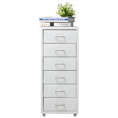 HollyHOME 6-Drawer Vertical Rolling Cabinet, White