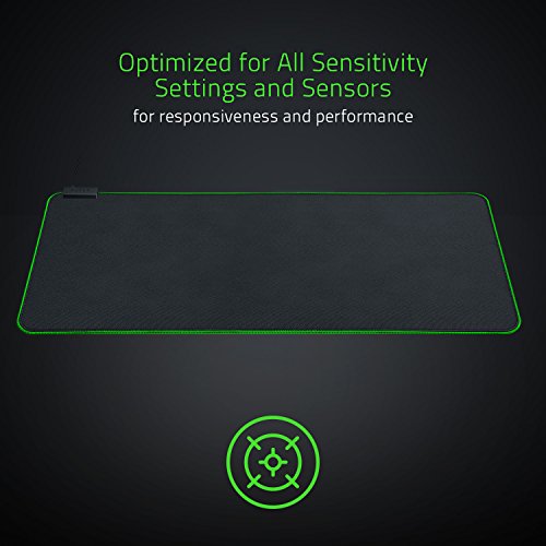 Razer Goliathus Extended Chroma Gaming Mousepad: Customizable Chroma RGB Lighting - Soft, Cloth Material - Balanced Control & Speed - Non-Slip Rubber Base - Classic Black