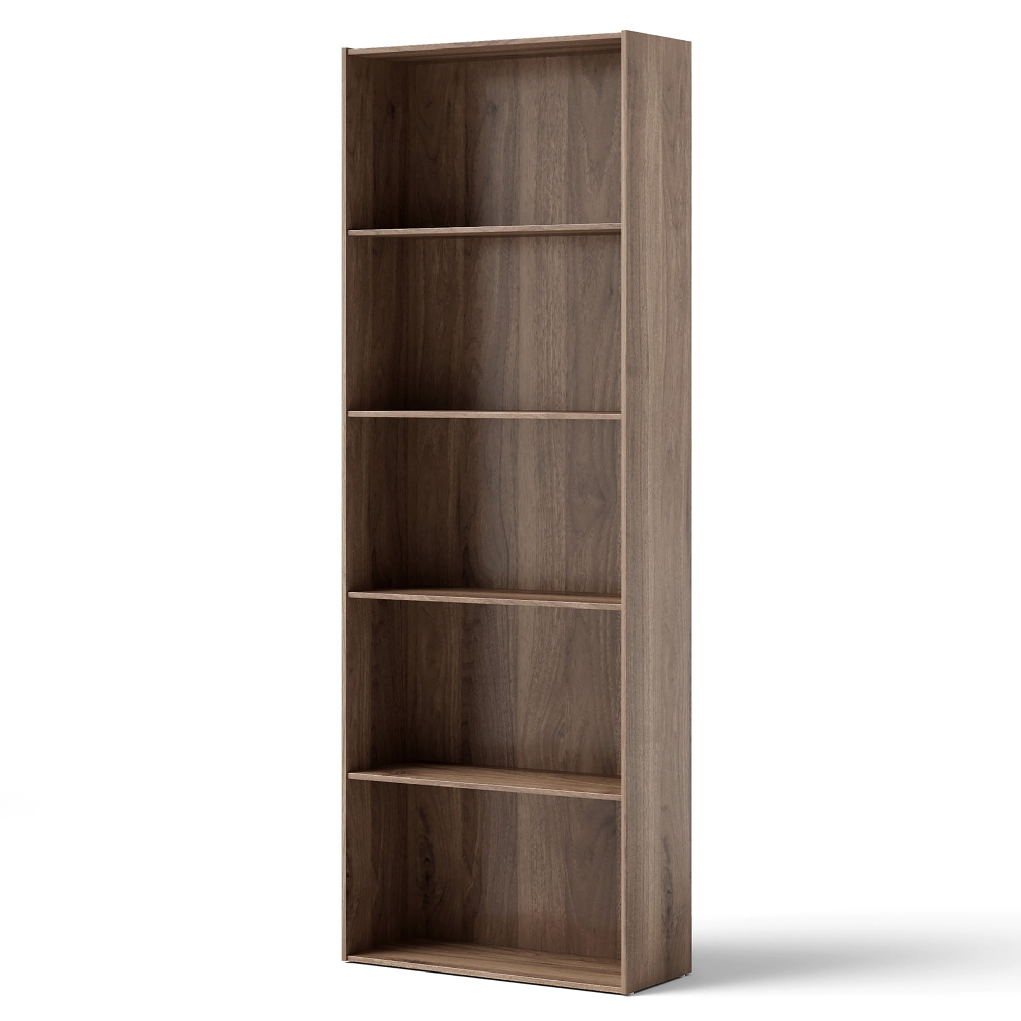 Costway 5-Shelf Storage Bookcase, Walnut