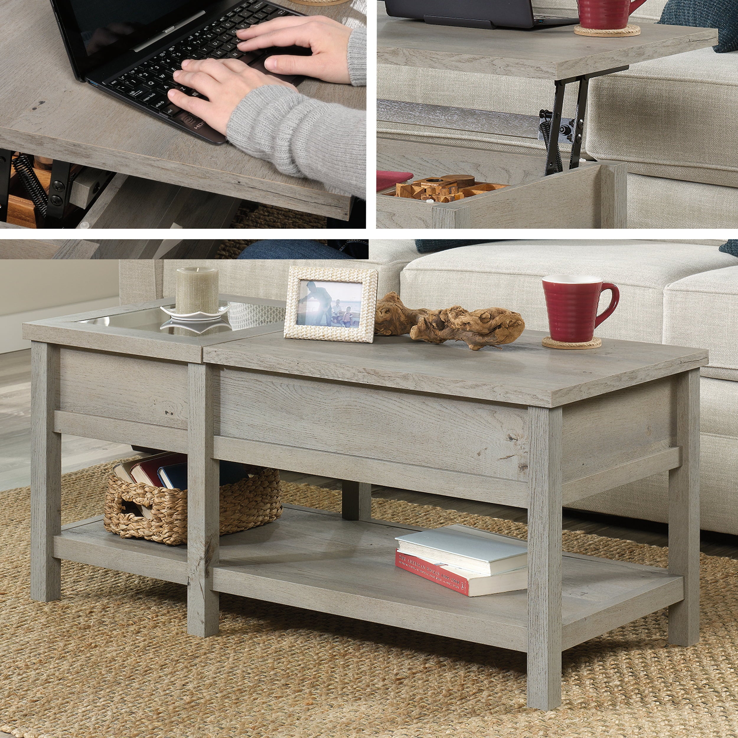 Sauder Cottage Road Lift-top Coffee Table, Mystic Oak Finish