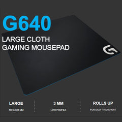 Logitech Mouse Pad G640 - Large Cloth Gaming Mousepad, 460x400 mm - ESL Edition - Black/White/Blue