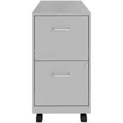 Scranton &amp; Co Mobile 2 Drawer File Cabinet in Silver