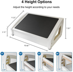 StrongTek Adjustable Under Desk Footrest,with 3 Height Position, Wooden Foot Stool Under Desk