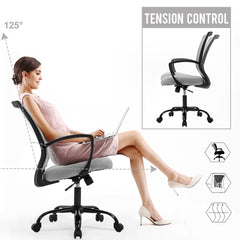 BestOffice Manager's Chair with Swivel & Lumbar Support, 250 lb. Capacity, Grey