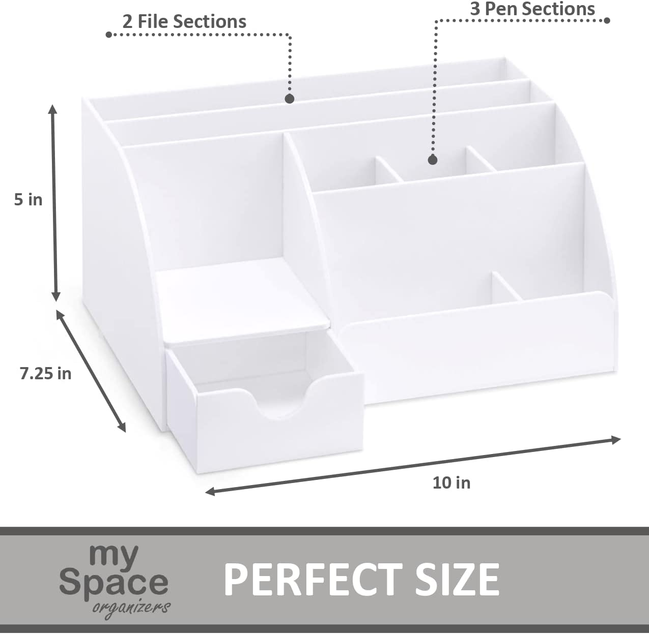 White Desk Organizer Acrylic For Home Office and School Supplies And Accessories