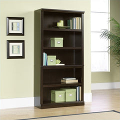 Sauder Select 5 Shelf Wood Bookcase, Jamocha Wood Finish