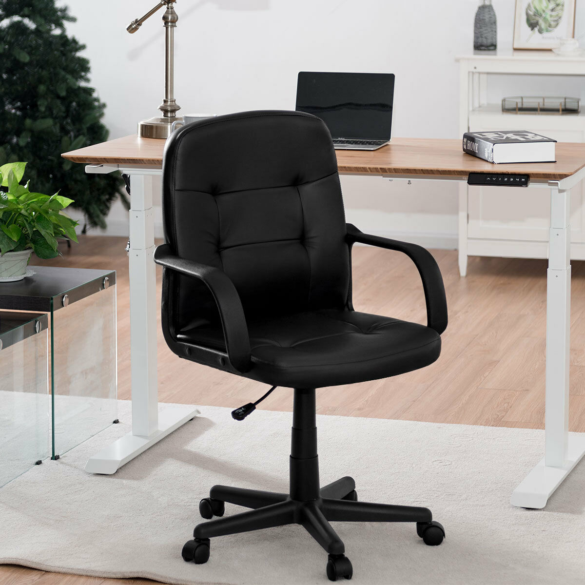 Costway Ergonomic Mid-Back Executive Office Chair Swivel Computer Desk Task Chair New