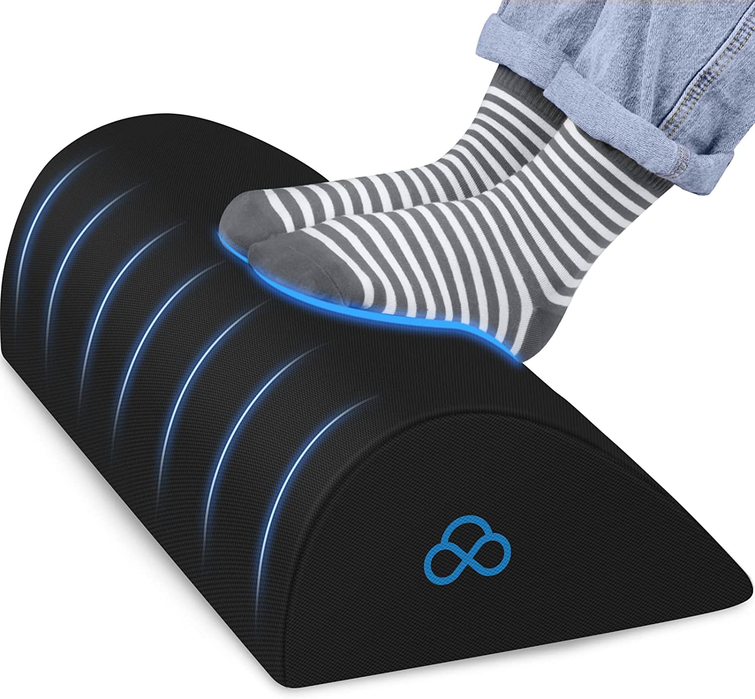 StepLively Foot Rest for Under Desk at Work-Ergonomic Design Foot Stool,Non Slip Bead,Washable Cover-Under Desk Footrest