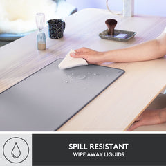 Logitech Desk Mat - Studio Series, Spill-resistant Durable Design, in Mid-Grey