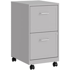 Scranton &amp; Co Mobile 2 Drawer File Cabinet in Silver