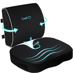 Comficlouds Seat Cushion & Lumbar Support Pillow for Office Chair