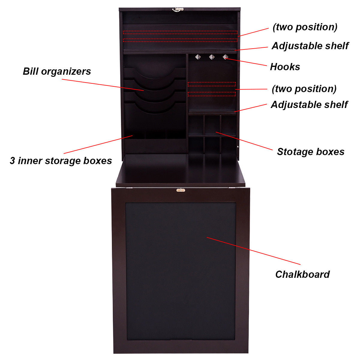 Costway Wall Mounted Table Convertible Desk