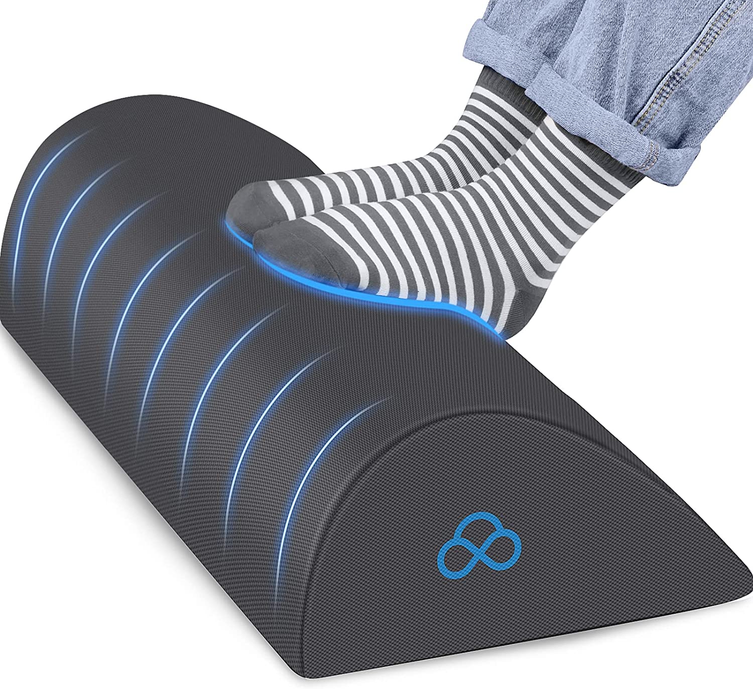 StepLively Foot Rest for Under Desk at Work-Ergonomic Design Foot Stool,Non Slip Bead,Washable Cover-Under Desk Footrest