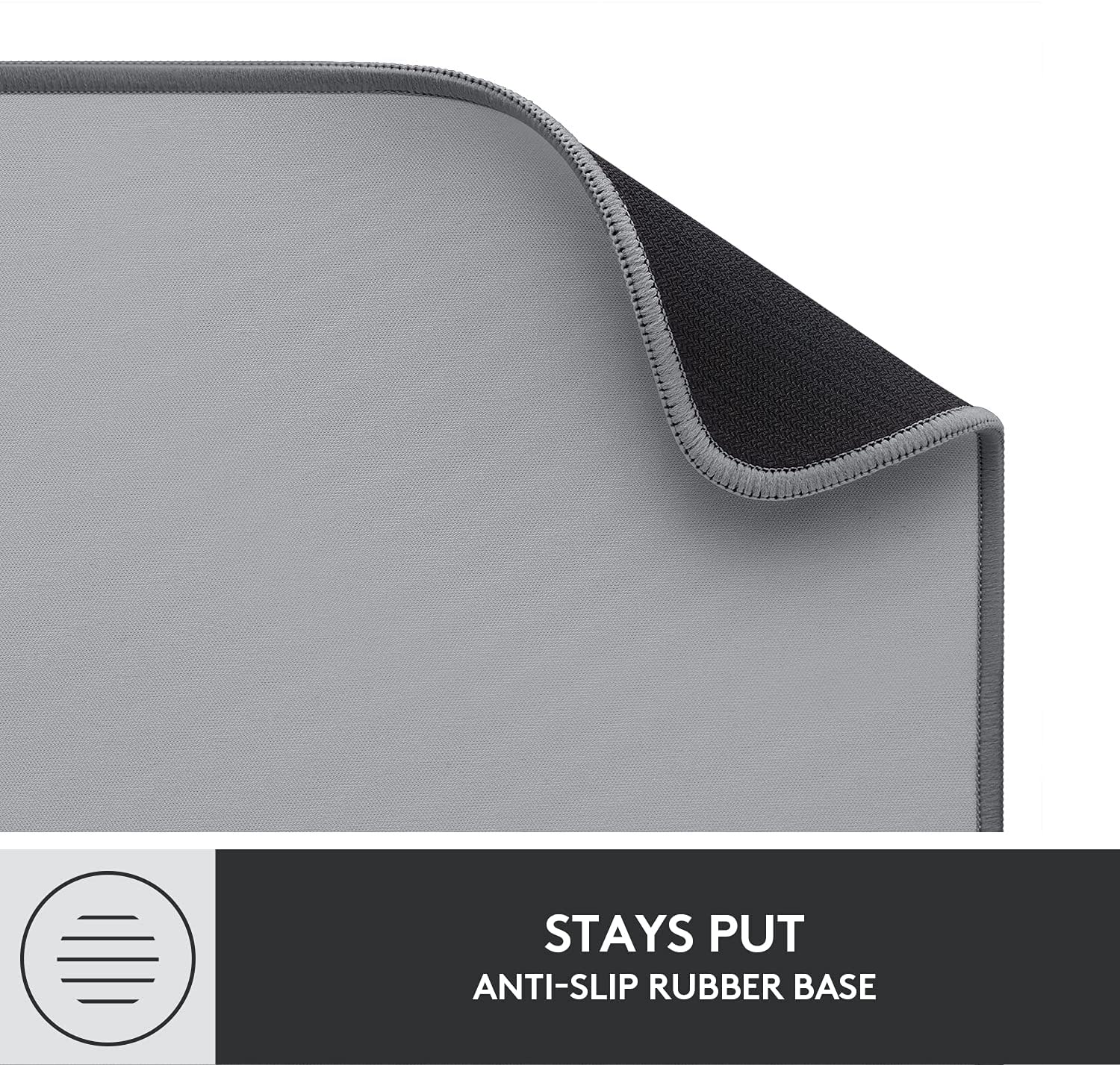 Logitech Desk Mat - Studio Series, Spill-resistant Durable Design, in Mid-Grey