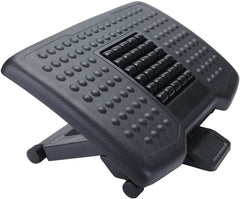 Mind Reader Adjustable Height Ergonomic Foot Rest with Massage Rollers, Black