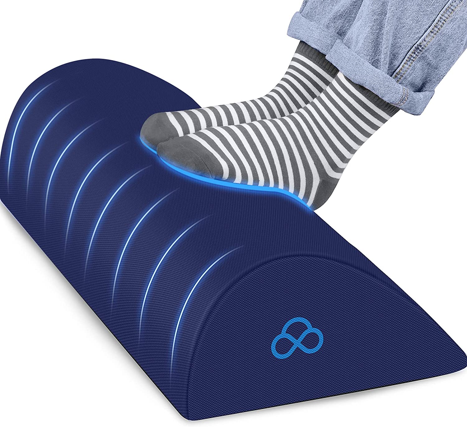 StepLively Foot Rest for Under Desk at Work-Ergonomic Design Foot Stool,Non Slip Bead,Washable Cover-Under Desk Footrest