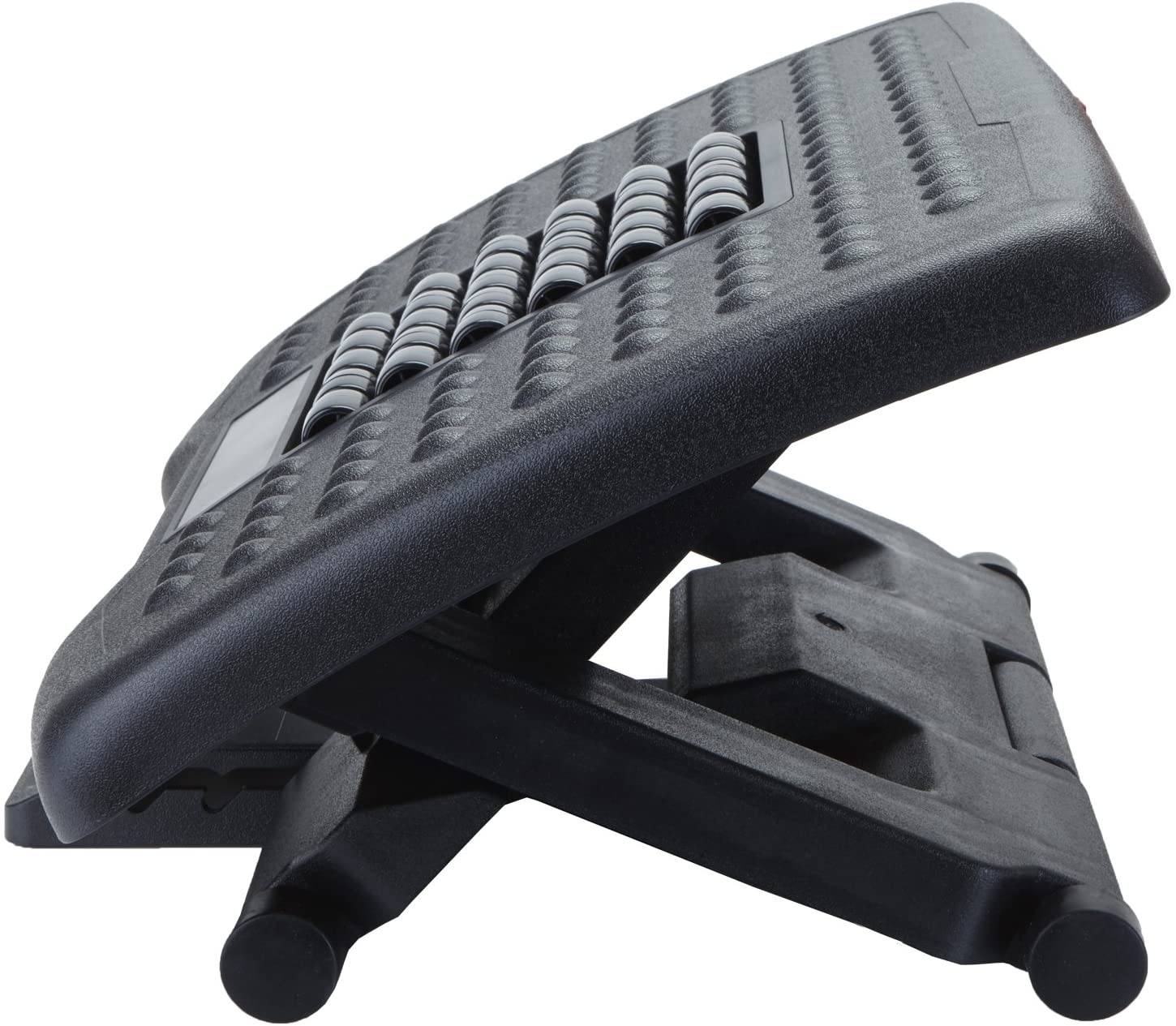 Mind Reader Adjustable Height Ergonomic Foot Rest with Massage Rollers, Black