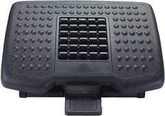 Mind Reader Adjustable Height Ergonomic Foot Rest with Massage Rollers, Black