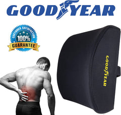 Goodyear Lumbar Support Pillow, Contoured Memory Foam, Office, Car Use