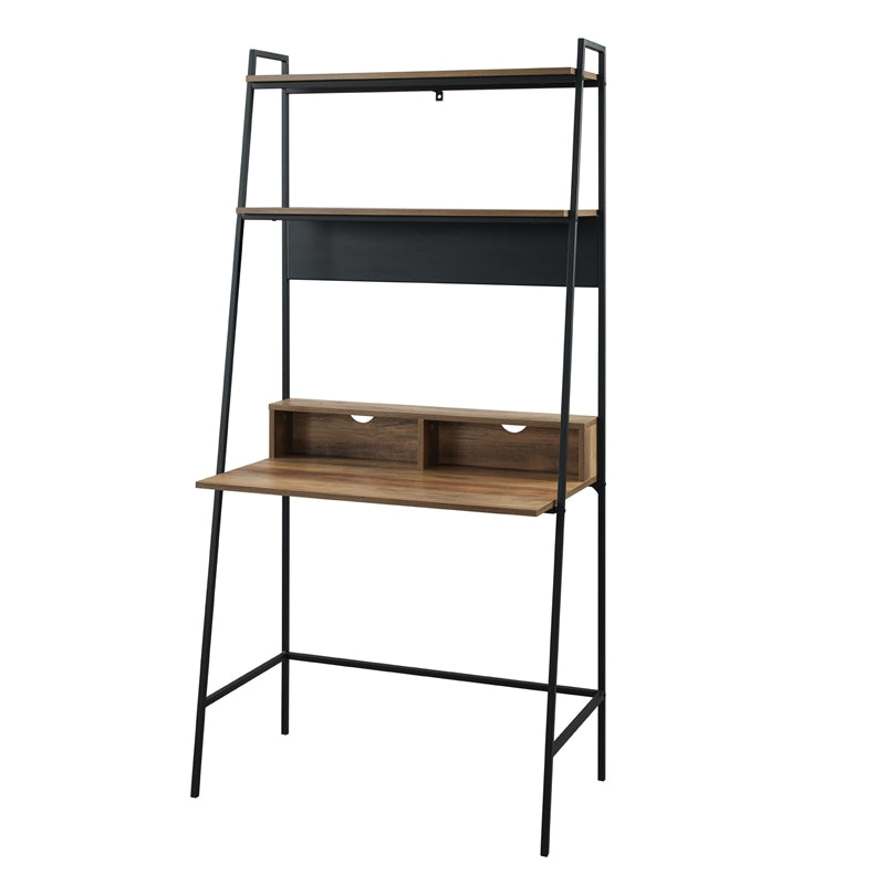 Walker Edison Modern 36" Ladder Writing Desk in Reclaimed Barn Wood