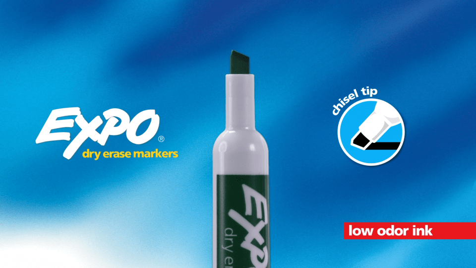 Expo Low Odor Dry Erase Markers, Chisel Tip, Black, 36 Count